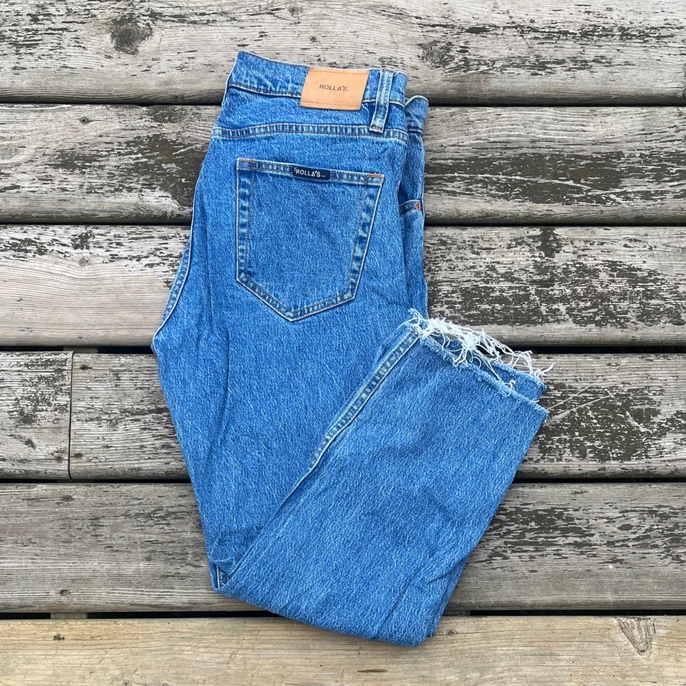 ROLLA'S Relaxo Chop Relaxed Fit Distressed Hem Jeans Size 32